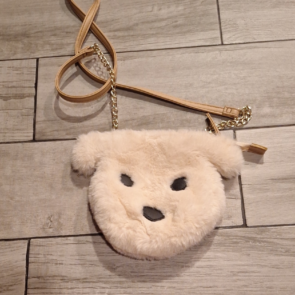 🦔Deb And Dave Cream Bear Face Crossbody Bag🐬